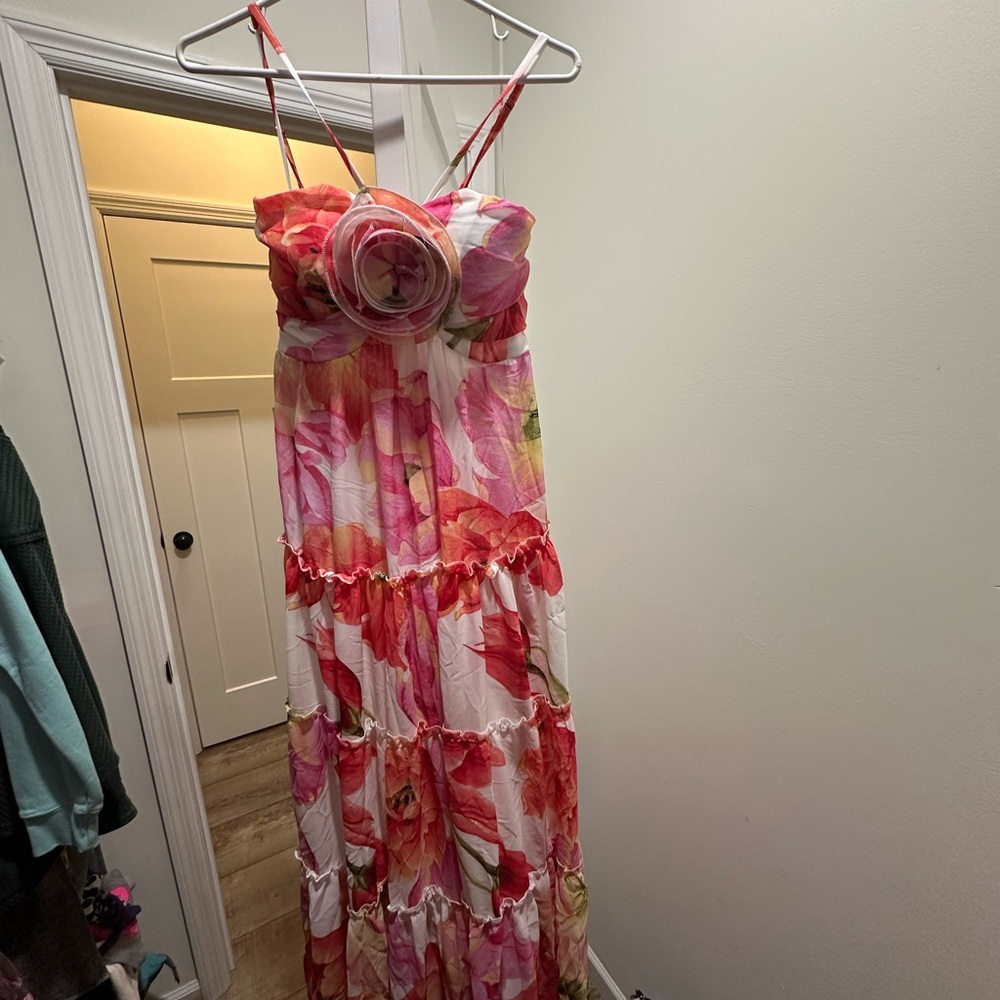Baltic Born Floral Maxi Dress - Pink and White